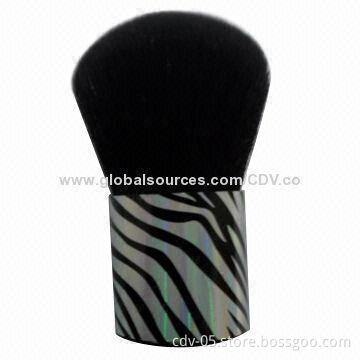 Kabuki makeup brushes, made of plastic handle with zebra pattern finish and great synthetic hair